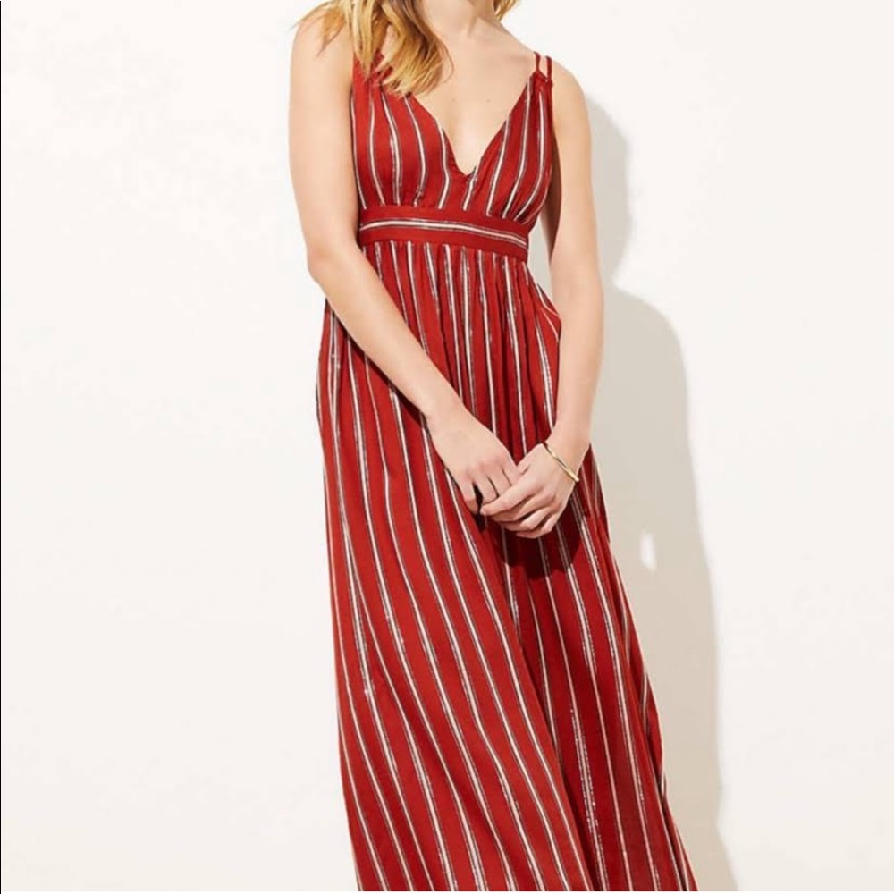 💥Ann Taylor LOFT Beach Shimmer Stripe Maxi Dress